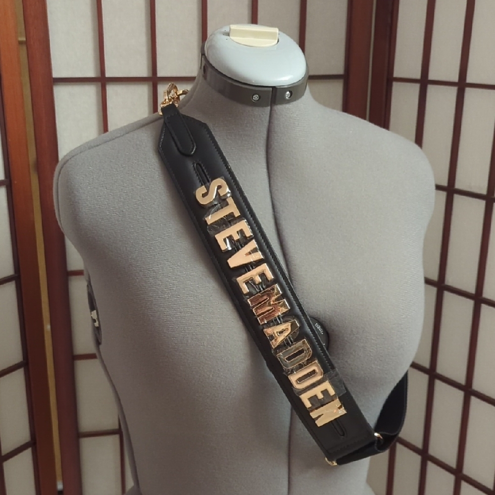 Steve Madden Black and Gold Crossbody Strap